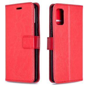 For Galaxy A41 Crazy Horse Texture Horizontal Flip Leather Case with Holder & Card Slots & Wallet & Photo Frame(Red) (OEM)