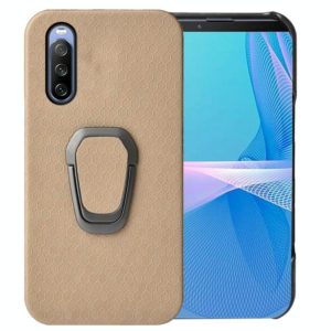 For Sony Xperia 10 IV Ring Holder Honeycomb PU Phone Case(Coffee) (OEM)