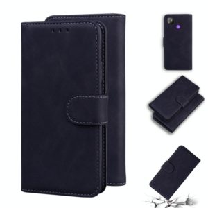 For Tecno Pop 4 Skin Feel Pure Color Flip Leather Phone Case(Black) (OEM)