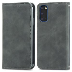 For Samsung Galaxy S20 Retro Skin Feel Business Magnetic Horizontal Flip Leather Case with Holder & Card Slots & Wallet & Photo Frame(Grey) (OEM)