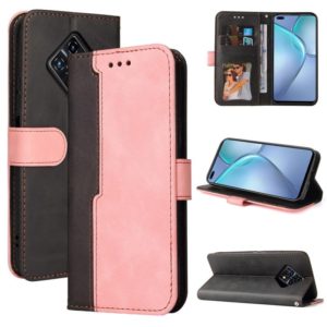 For Infinix Zero 8 Business Stitching-Color Horizontal Flip PU Leather Case with Holder & Card Slots & Photo Frame(Pink) (OEM)