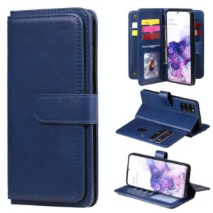 For Samsung Galaxy S20+ 5G Multifunctional Magnetic Copper Buckle Horizontal Flip Solid Color Leather Case with 10 Card Slots & Wallet & Holder & Photo Frame(Dark Blue) (OEM)