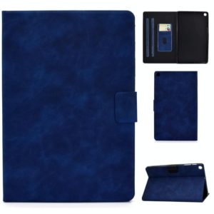 For Samsung Galaxy Tab A 10.1 (2019) T510/T515 Cowhide Texture Horizontal Flip Leather Case with Holder & Card Slots(Blue) (OEM)