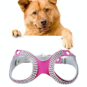 Rhinestone Leather Glasses Style Breathable Dog Chest Strap, Size: S(Magenta) (OEM)