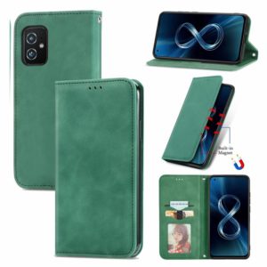 For Asus Zenfone 8 ZS590KS Retro Skin Feel Business Magnetic Horizontal Flip Leather Case with Holder & Card Slots & Wallet & Photo Frame(Green) (OEM)