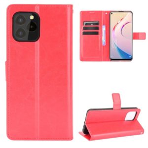 For Oukitel C21 Pro Crazy Horse Texture Horizontal Flip Leather Case with Holder & Card Slots & Lanyard(Red) (OEM)
