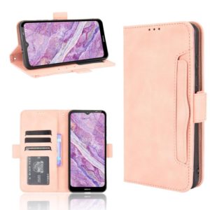 For Nokia C10/C20 Skin Feel Calf Pattern Horizontal Flip Leather Case with Holder & Card Slots & Photo Frame(Pink) (OEM)