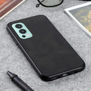 For OnePlus Nord 2 5G Two-color Cowhide Texture PU Shockproof Protective Case(Black) (OEM)