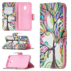 For Nokia C1 Plus Colored Drawing Pattern Horizontal Flip Leather Case with Holder & Card Slots & Wallet(Life Tree) (OEM)