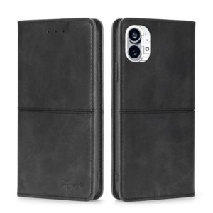 For Nothing Phone 1 Cow Texture Magnetic Leather Phone Case(Black) (OEM)