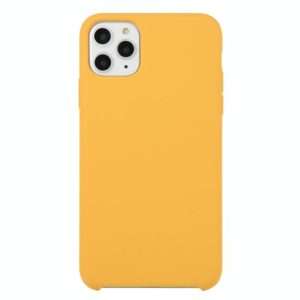 For iPhone 11 Pro Max Solid Color Solid Silicone Shockproof Case(Gold) (OEM)