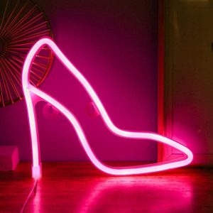LED High Heels Neon Modeling Lights Bar Cafe Decoration Lights Lights(Pink Light) (OEM)