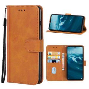 For Sharp Simple Sumaho 6/A201SH Leather Phone Case(Brown) (OEM)