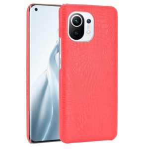 For Xiaomi Mi 11 Shockproof Crocodile Texture PC + PU Case(Red) (OEM)
