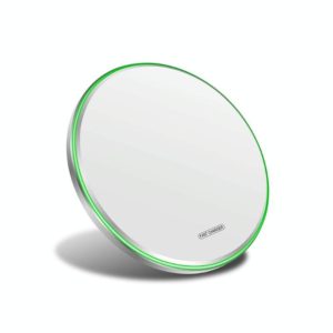 15W Metal Round Wireless Charger Smart Fast Charge(Mirror White) (OEM)