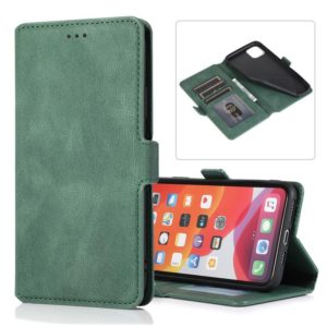 For iPhone 11 Pro Max Retro Magnetic Closing Clasp Horizontal Flip Leather Case with Holder & Card Slots & Photo Frame & Wallet(Green) (OEM)