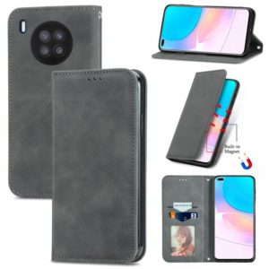 For Huawei nova 8i Retro Skin Feel Magnetic Horizontal Flip Leather Case with Holder & Card Slots & Wallet & Photo Frame(Gray) (OEM)
