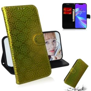 For Asus Zenfone Max (M2) ZB633KL Solid Color Colorful Magnetic Buckle Horizontal Flip PU Leather Case with Holder & Card Slots & Wallet & Lanyard(Gold) (OEM)