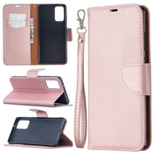 For Samsung Galaxy Note20 Litchi Texture Pure Color Horizontal Flip Leather Case with Holder & Card Slots & Wallet & Lanyard(Rose Gold) (OEM)