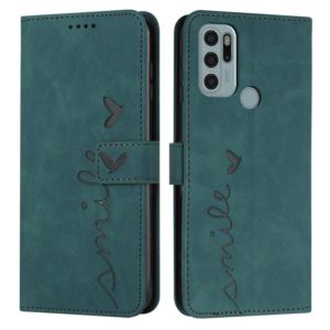 For Motorola Moto G60S Skin Feel Heart Pattern Leather Phone Case(Green) (OEM)