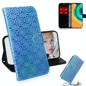 For Huawei Mate 30 / 5G Solid Color Colorful Magnetic Buckle Horizontal Flip PU Leather Case with Holder & Card Slots & Wallet & Lanyard(Blue) (OEM)