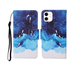 For iPhone 11 Painted Pattern Horizontal Flip Leathe Case(Watercolor Fish) (OEM)