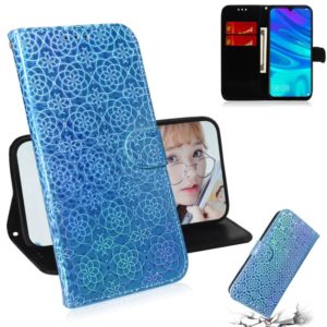 For Huawei P Smart 2019 Solid Color Colorful Magnetic Buckle Horizontal Flip PU Leather Case with Holder & Card Slots & Wallet & Lanyard(Blue) (OEM)