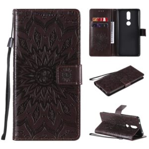 For Nokia 2.4 Sun Embossing Pattern Horizontal Flip Leather Case with Card Slot & Holder & Wallet & Lanyard(Brown) (OEM)