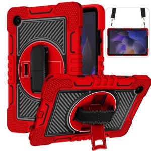 For Samsung Galaxy Tab A8 10.5 2021 360 Degree Rotation Contrast Color Silicone + PC Tablet Case(Red+Black) (OEM)