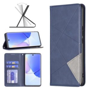 For Honor 50 / Huawei nova 9 Prismatic Invisible Magnetic Leather Phone Case(Blue) (OEM)