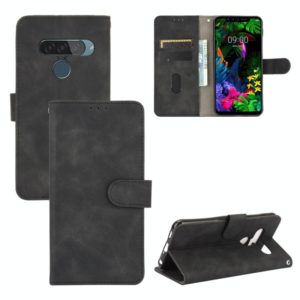 For LG G8s ThinQ Solid Color Skin Feel Magnetic Buckle Horizontal Flip Calf Texture PU Leather Case with Holder & Card Slots & Wallet(Black) (OEM)