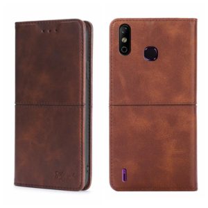 For Infinix Smart 4 X653 Cow Texture Magnetic Horizontal Flip Leather Phone Case(Dark Brown) (OEM)