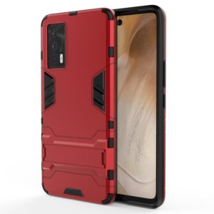 For vivo iQOO Neo5 PC + TPU Shockproof Protective Case with Holder(Red) (OEM)