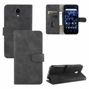 For Kyocera DIGNO BX Solid Color Skin Feel Magnetic Buckle Horizontal Flip Calf Texture PU Leather Case with Holder & Card Slots & Wallet(Black) (OEM)