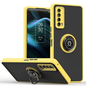 For TCL Stylus 5G Q Shadow 1 Series TPU + PC Phone Case with Ring Holder(Yellow) (OEM)