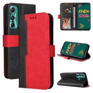For Infinix Hot 11 Stitching-Color Horizontal Flip Leather Case(Red) (OEM)