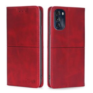 For Motorola Moto G 5G 2022 Cow Texture Magnetic Horizontal Flip Leather Phone Case(Red) (OEM)