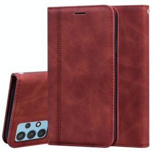 For Samsung Galaxy A32 4G Frosted Business Magnetic Horizontal Flip PU Leather Case with Holder & Card Slot & Lanyard(Brown) (OEM)