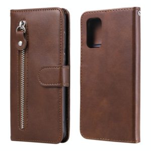 For Samsung Galaxy A32 4G Fashion Calf Texture Zipper Horizontal Flip Leather Case with Stand & Card Slots & Wallet(Brown) (OEM)