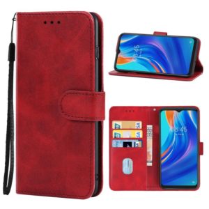 Leather Phone Case For Tecno Spark 7(Red) (OEM)
