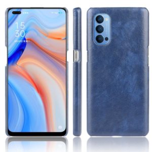 For Oppo Reno4 Shockproof Litchi Texture PC + PU Case(Blue) (OEM)