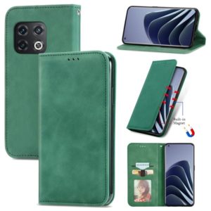 For OnePlus 10 Pro Retro Skin Feel Magnetic Horizontal Flip Leather Phone Case(Green) (OEM)
