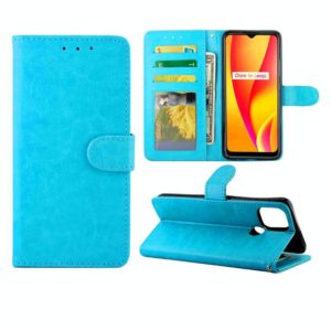 For OPPO Realme V3 Crazy Horse Texture Leather Horizontal Flip Protective Case with Holder & Card Slots & Wallet & Photo Frame(Baby Blue) (OEM)