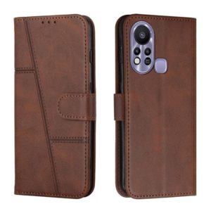 For Infinix Hot 11S with Fingerprint Hole Stitching Calf Texture Buckle Leather Phone Case(Brown) (OEM)