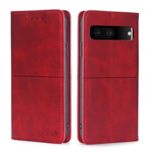 For Google Pixel 7 5G Cow Texture Magnetic Horizontal Flip Leather Phone Case(Red) (OEM)