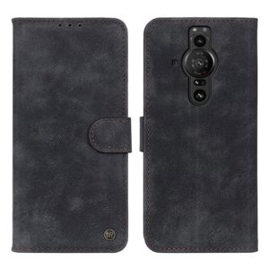 For Sony Xperia Pro-I Antelope Texture Magnetic Buckle Horizontal Flip Leather Phone Case with Card Slots & Wallet & Holder(Black) (OEM)