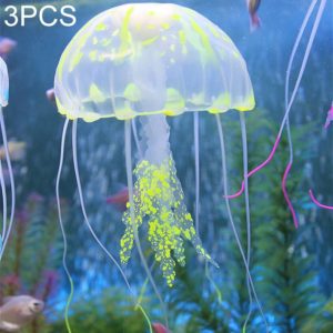 Aquarium Articles Decoration Silicone Simulation Fluorescent Sucker Jellyfish, Size: 8*20cm(Yellow) (OEM)