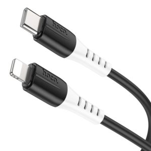 hoco 20W X82 3A PD USB-C / Type-C to 8 Pin Silicone Charging Data Cable,Length: 1m(Black) (hoco) (OEM)