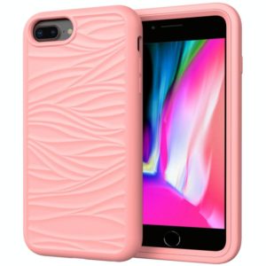 For iPhone SE 2022 / SE 2020 Wave Pattern 3 in 1 Silicone+PC Shockproof Protective Case(Rose Gold) (OEM)