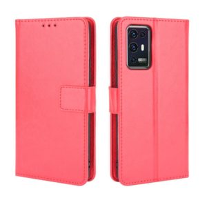 For ZTE Axon 30 Pro 5G Crazy Horse Texture Horizontal Flip Leather Case with Holder & Card Slots & Lanyard(Red) (OEM)